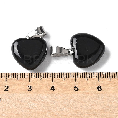 Natural Black Agate Pendants G-I311-A16-01-1
