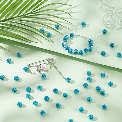 200Pcs Pave Disco Ball Beads RB-PH0001-41D-1