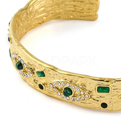 304 Stainless Steel Natural Malachite Cuff Bracelets BJEW-U009-01G-01-1