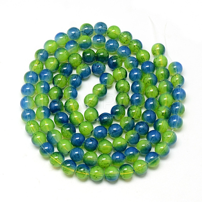 Baking Paint Glass Beads Strands DGLA-Q023-8mm-DB63-1