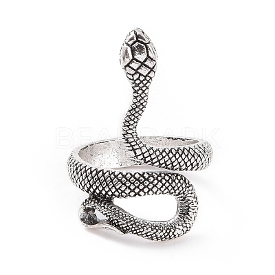 Snake Wide Band Rings for Men RJEW-F126-09AS-1