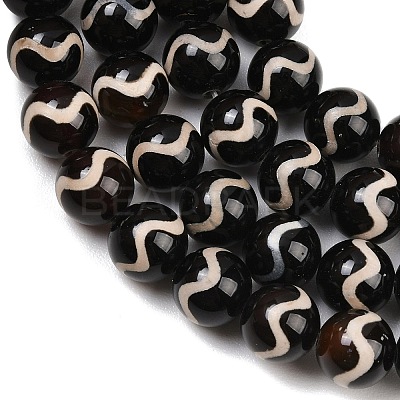 Tibetan Style dZi Beads Strands G-G328-A08-10mm-1