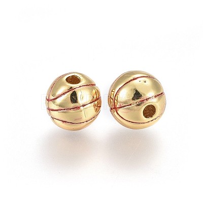 Brass Enamel Beads KK-L179-07G-1