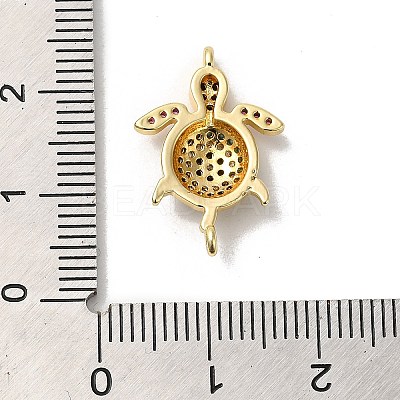 Rack Plating Brass Micro Pave Colorful Cubic Zirconia Connector Charms KK-K377-33G-1