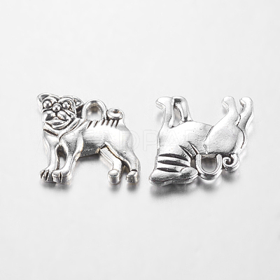 Tibetan Style Alloy Puppy Pendants X-TIBEP-A100654-S-FF-1
