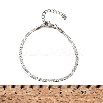 Non-Tarnish 304 Stainless Steel Herringbone Chains Bracelet for Men Women BJEW-D450-01P-03-1