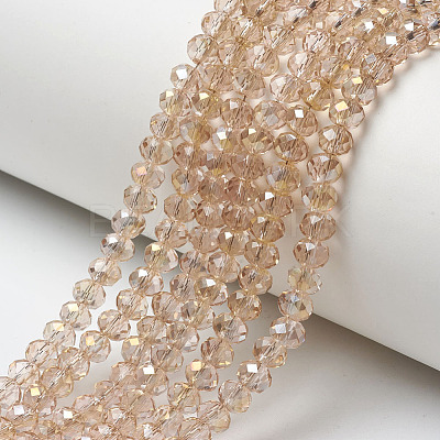 Electroplate Transparent Glass Beads Strands EGLA-A034-T4mm-H04-1