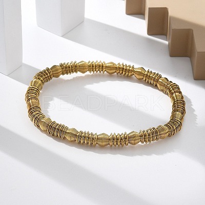 304 Stainless Steel Stretch Bangles for Women LS-BJEW-P315-02B-G-1