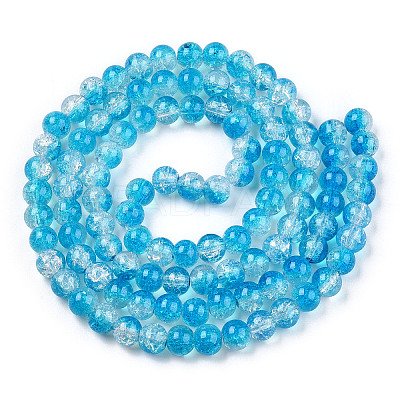 Transparent Crackle Baking Paint Glass Beads Strands X1-DGLA-T003-01A-05-1
