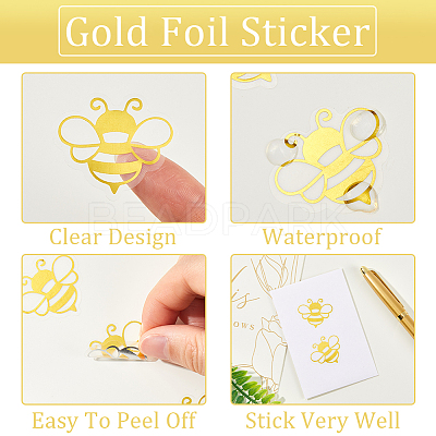Gold Foil Self-adhesive Stickers DIY-WH20001-13G-1