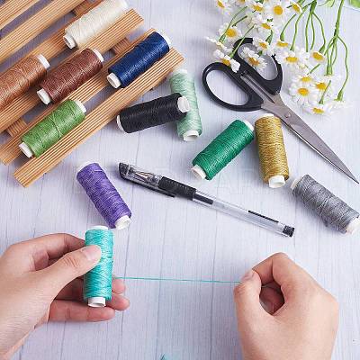 12Rolls 12 Colors Waxed Polyester Cord YC-SZ0001-03B-1