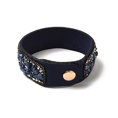 Faux Suede Snap Cord Bracelet BJEW-F428-11-1
