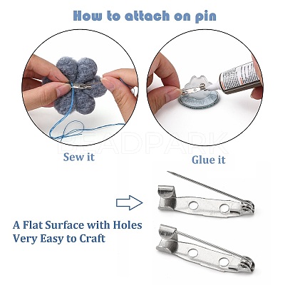 Tarnish Resistant 201 Stainless Steel Brooch Pin Back Safety Catch Bar Pins STAS-S117-021D-1