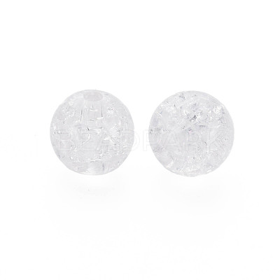 Transparent Crackle Acrylic Beads MACR-S373-66B-N12-1