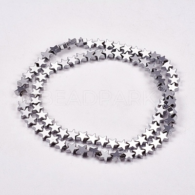 Electroplate Non-magnetic Synthetic Hematite Beads Strands X-G-J173-6x6mm-02-1