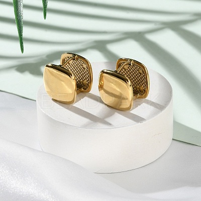 Ion Plating(IP) 304 Stainless Steel Hoop Earrings EJEW-C124-01F-G-1