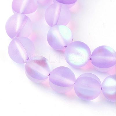 Synthetic Moonstone Beads Strands G-R375-8mm-A02-1