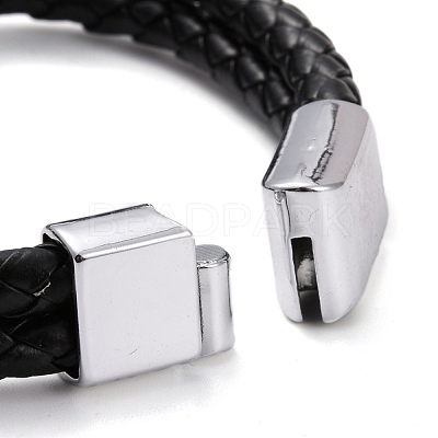 Retro Leather Braided Cord Bracelet for Men BJEW-A039-01B-1