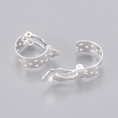 Brass Clip-on Hoop Earring Findings KK-M019-05S-1