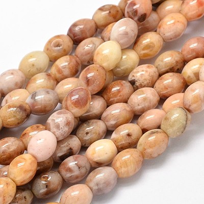Oval Natural Agate Beads Strands G-P106-08-1