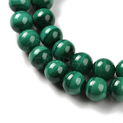 Natural Malachite Beads Strands G-A271-A01-8mm-1
