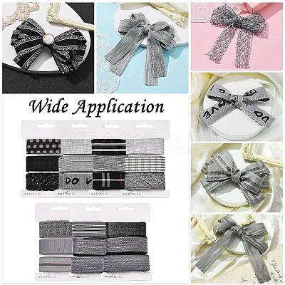 9 Yards 3 Styles Polyester Ribbon SRIB-A014-G08-1