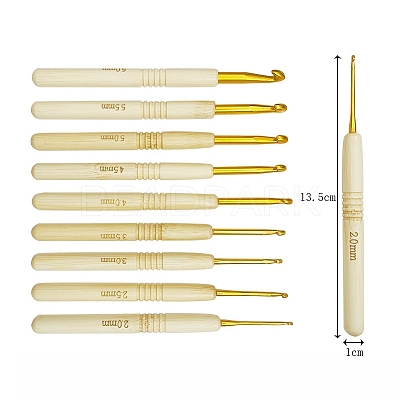 Aluminum Crochet Hooks Needles SENE-PW0003-098G-B-1