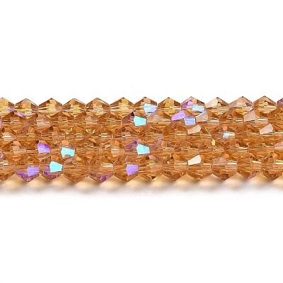 Transparent Electroplate Glass Beads Strands GLAA-F029-2mm-D18-1