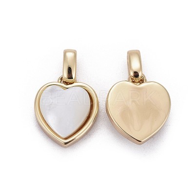 Natural White Shell Mother of Pearl Shell Pendants BSHE-F011-04A-G-1