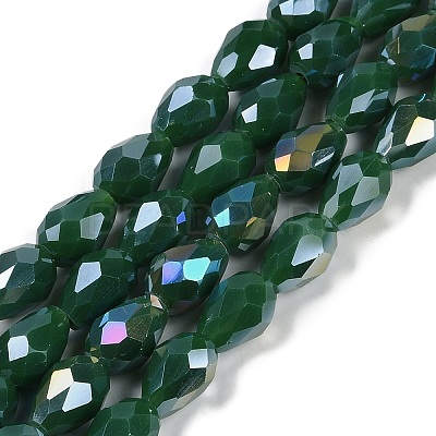 Opaque Solid Color Electroplate Glass Beads Strands EGLA-N013-P8mm-B04-1
