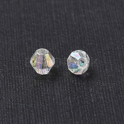 Bicone AB Color Plated Eco-Friendly Transparent Acrylic Beads X-TACR-A003-4mm-22-1