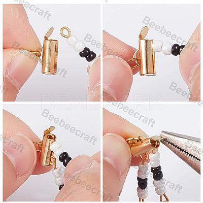 36Pcs 6 Style 304 Stainless Steel Slide On End Clasp Tubes STAS-BBC0003-55-1