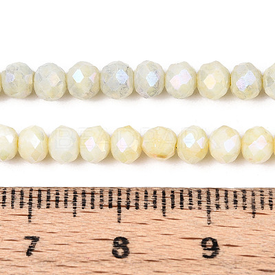Anti-Tarnish Electroplate Rondelle Glass Beads Strands EGLA-T021-4mm-17-04-1