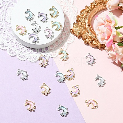 10Pcs Alloy Glass Pendants FIND-YW0008-90A-1