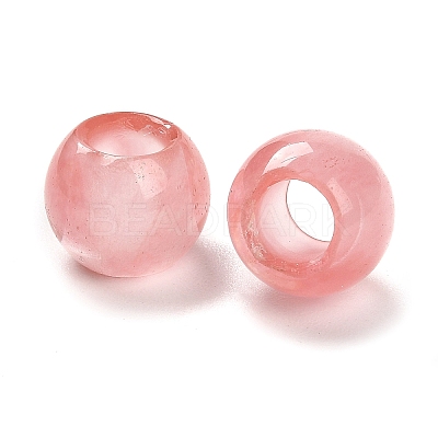 Cherry Quartz Glass European Beads G-R488-01F-1
