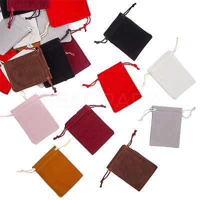 24Pcs 8 Colors Velvet Packing Pouches TP-HY0001-13-1