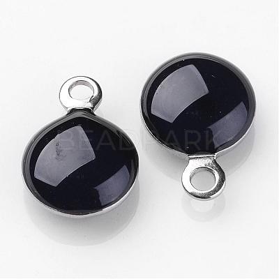Stainless Steel Enamel Charms STAS-P049-09-1