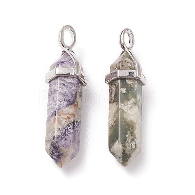 Natural Peace Jade Pointed Pendants G-M378-01P-A14-1