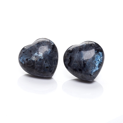 Natural Larvikite Heart Love Palm Worry Stone G-I274-46D-1