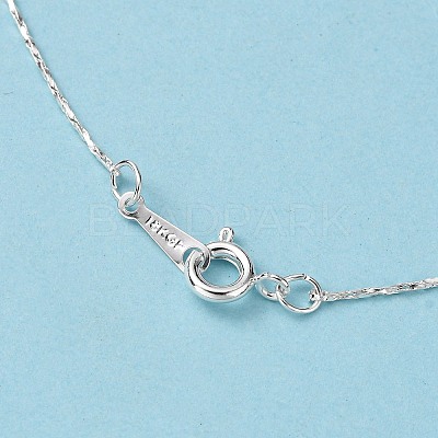 Silver Color Plated Brass Chain Necklaces for Women X-NJEW-D077-S-1