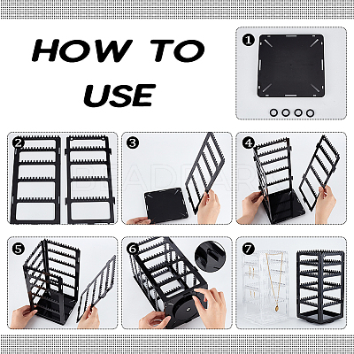 360 Degree Plastic Rotating Jewelry Organizer Display Stands EDIS-WH0022-11B-1