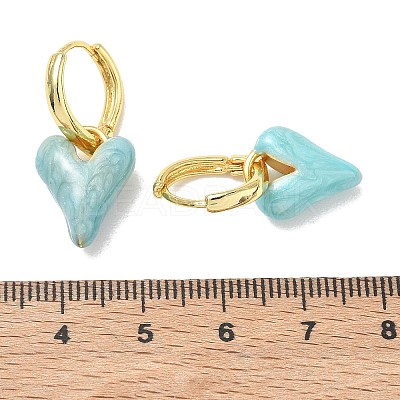Brass Enamel Dangle Hoop Earrings for Women KK-CBA760A-06G-03-1
