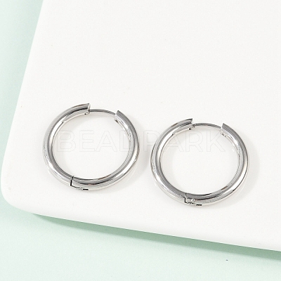 Tarnish Resistant 201 Stainless Steel Huggie Hoop Earrings Findings STAS-F149-33P-A-1