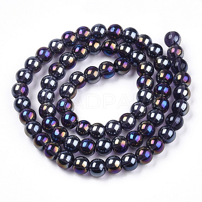 Electroplate Transparent Glass Beads Strands LS-GLAA-T032-T8mm-AB03-1