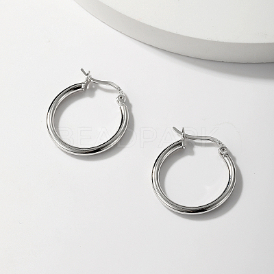Vintage S925 Silver Hoop Earrings for Women Elegant Retro Minimalist Jewelry NK6073-1