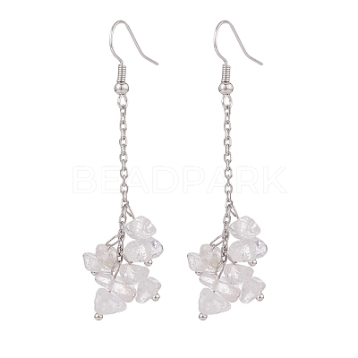 Natural Quartz Crystal Chips Beaded Jewelry Set SJEW-JS01231-05-1