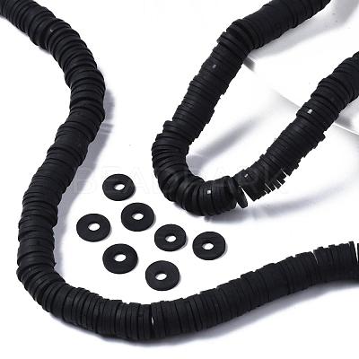 Flat Round Handmade Polymer Clay Beads CLAY-R067-10mm-42-1