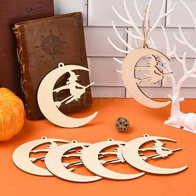 Unfinished Blank MDF Pendants Set for Painting Arts WOOD-WH20008-13K-1