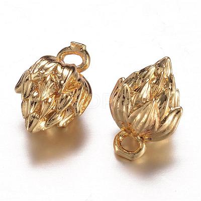 Long-Lasting Plated Brass Charms KK-P060-05G-RS-1