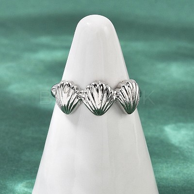 Brass Adjustable Open Cuff Rings for Women RJEW-R032-03P-1